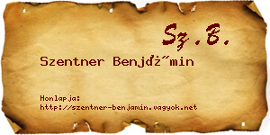 Szentner Benjámin névjegykártya