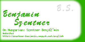 benjamin szentner business card